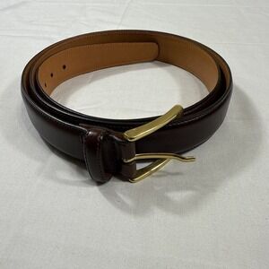 BELTS MENS 44 Trafalgar Leather Brown‎ Hand Polished Cortina Leather Made USA